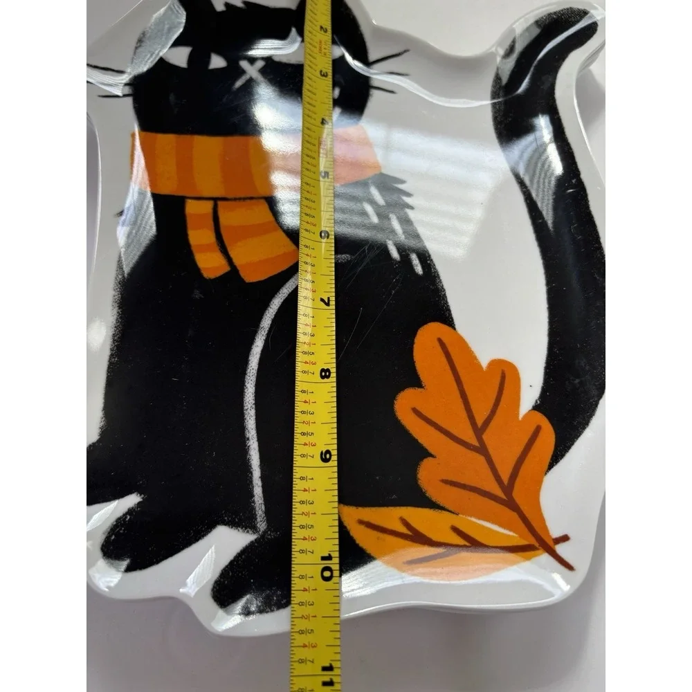 Hyde & Eek Black Cat Halloween Plates Set 4 Melamine Figural Target Fall Decor